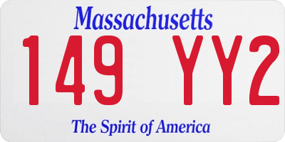 MA license plate 149YY2