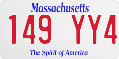 MA license plate 149YY4