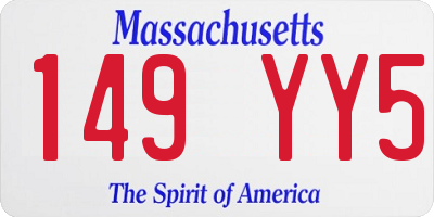 MA license plate 149YY5