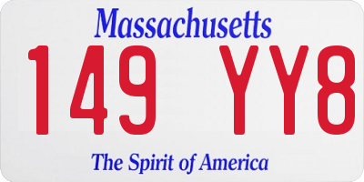 MA license plate 149YY8