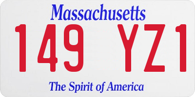 MA license plate 149YZ1