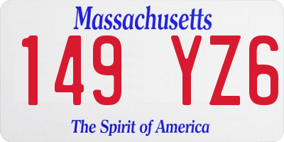 MA license plate 149YZ6