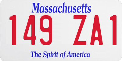 MA license plate 149ZA1