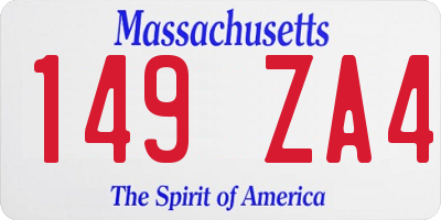 MA license plate 149ZA4