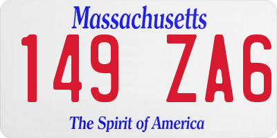 MA license plate 149ZA6