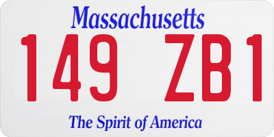 MA license plate 149ZB1