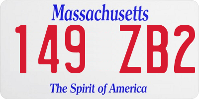 MA license plate 149ZB2