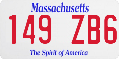 MA license plate 149ZB6