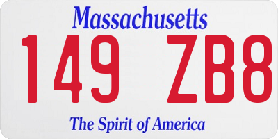 MA license plate 149ZB8