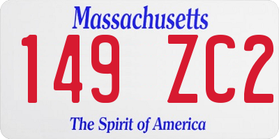 MA license plate 149ZC2