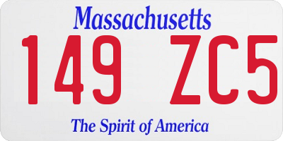 MA license plate 149ZC5