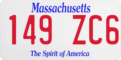 MA license plate 149ZC6