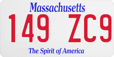 MA license plate 149ZC9