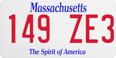 MA license plate 149ZE3