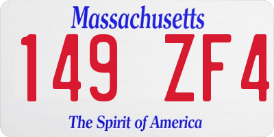 MA license plate 149ZF4