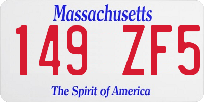 MA license plate 149ZF5
