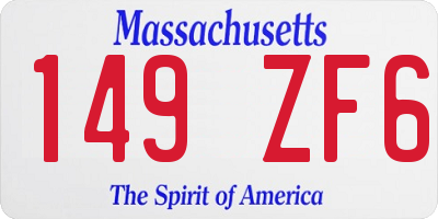MA license plate 149ZF6