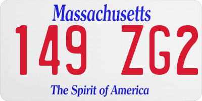 MA license plate 149ZG2