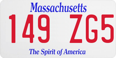 MA license plate 149ZG5