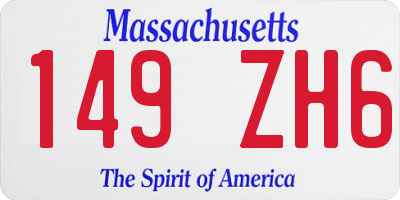 MA license plate 149ZH6