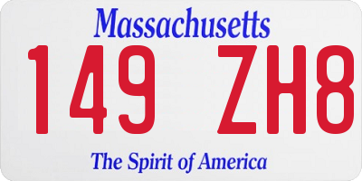 MA license plate 149ZH8