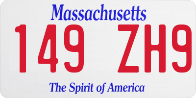 MA license plate 149ZH9