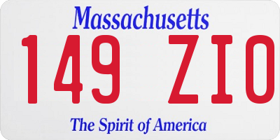 MA license plate 149ZI0