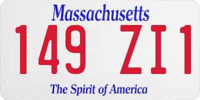 MA license plate 149ZI1