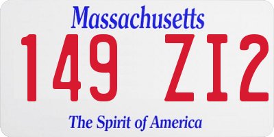 MA license plate 149ZI2