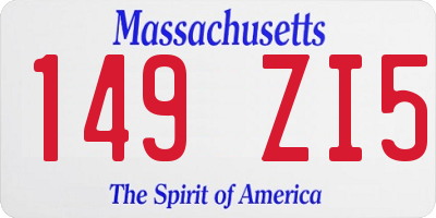 MA license plate 149ZI5