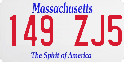 MA license plate 149ZJ5