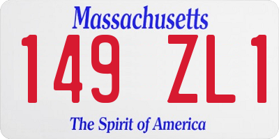 MA license plate 149ZL1