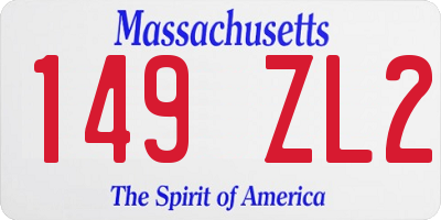 MA license plate 149ZL2