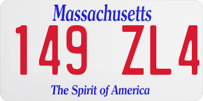 MA license plate 149ZL4