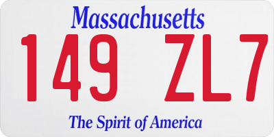 MA license plate 149ZL7
