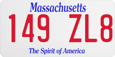 MA license plate 149ZL8