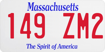 MA license plate 149ZM2