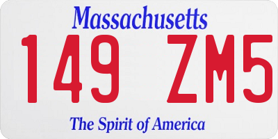 MA license plate 149ZM5
