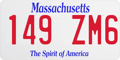 MA license plate 149ZM6