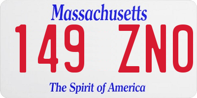 MA license plate 149ZN0