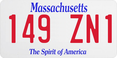 MA license plate 149ZN1
