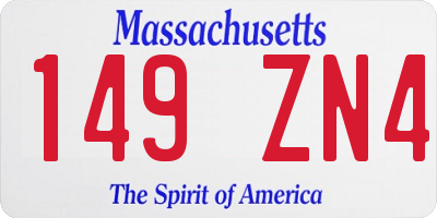 MA license plate 149ZN4