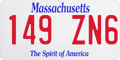 MA license plate 149ZN6