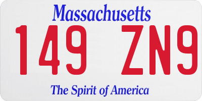 MA license plate 149ZN9
