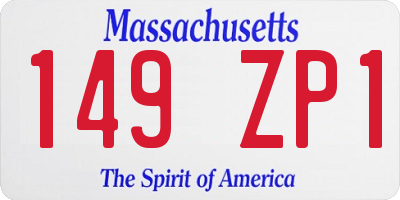 MA license plate 149ZP1