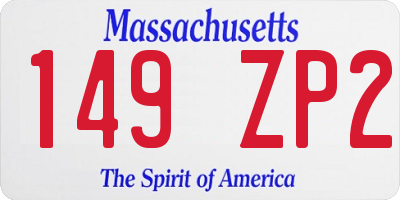 MA license plate 149ZP2