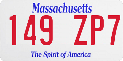 MA license plate 149ZP7