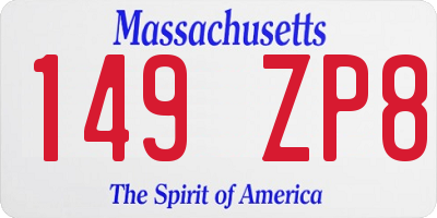 MA license plate 149ZP8