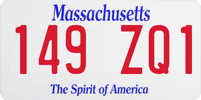 MA license plate 149ZQ1