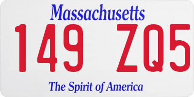 MA license plate 149ZQ5